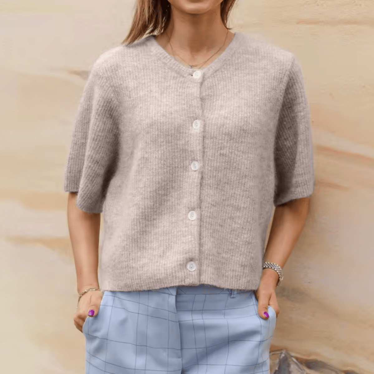 Cardigan Court à Boutons en Tricot pour Femmes - Vela Vici 🇫🇷