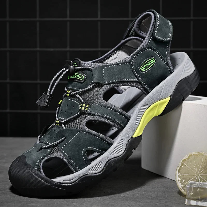 Gladiator | Sandale Pour Hommes En Cuir Véritable - Vela Vici 🇫🇷