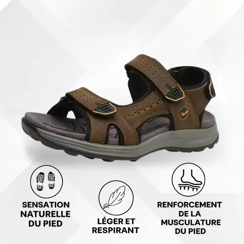 OrthoSport | SANDALIE ORTHOPÉDIQUE EN CUIR POUR HOMMES - Vela Vici 🇫🇷