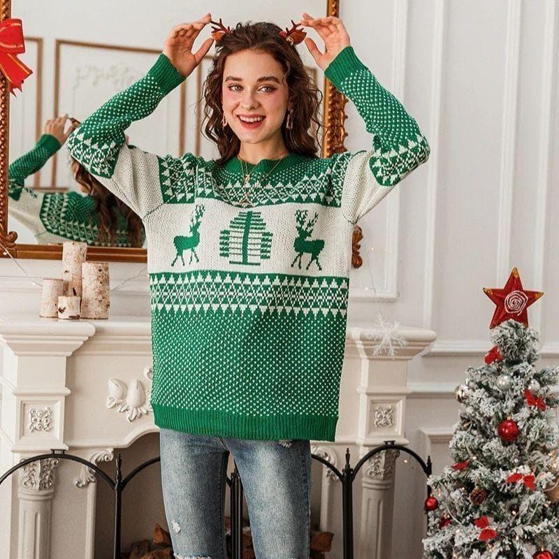 Pull de Noël Festif avec Motifs Hivernaux pour Femmes - Vela Vici 🇫🇷