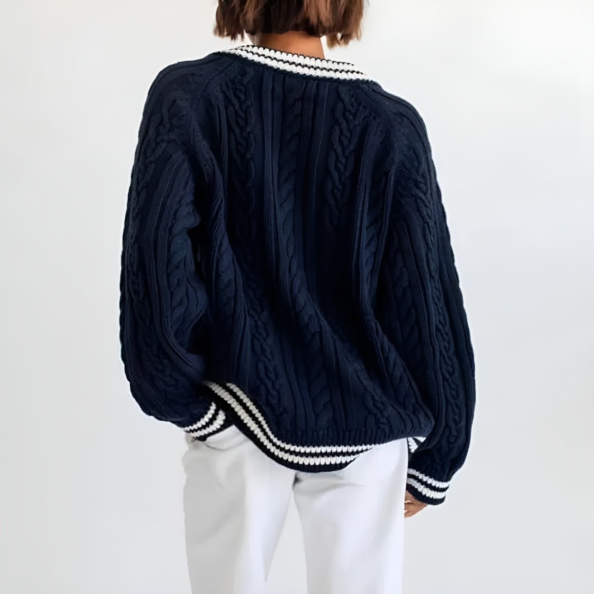 Pull Oversize à Motifs Torsadés pour Femmes - Vela Vici 🇫🇷