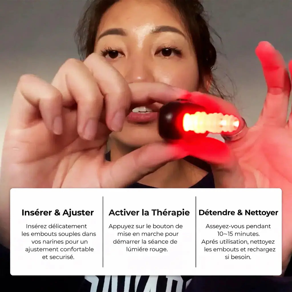 RespiraLumi | Dispositif Nasal à Lumière Rouge LED pour Confort Respiratoire