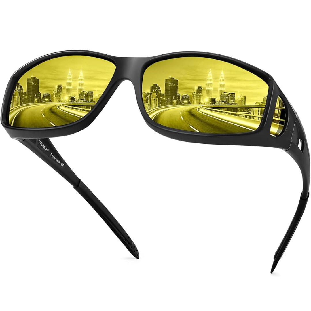 LuGlass | Lunettes de Conduite Nocturne Polarisées Anti-Éblouissement – Verres Jaunes HD