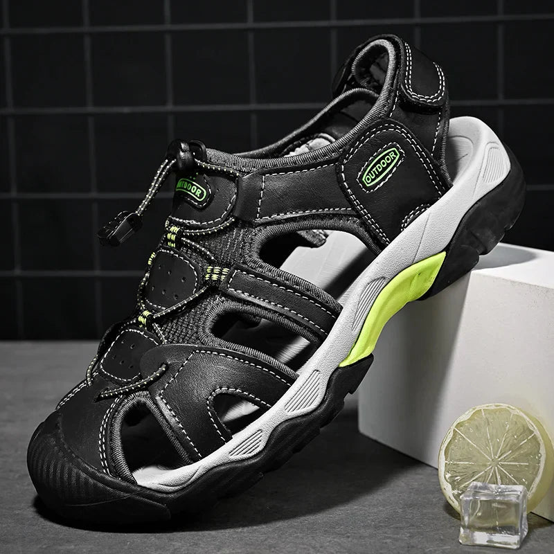 Gladiator | Sandale Pour Hommes En Cuir Véritable - Vela Vici 🇫🇷