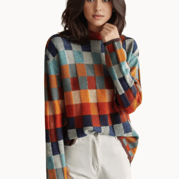 Pull Femme à Col Roulé en Patchwork - Vela Vici 🇫🇷